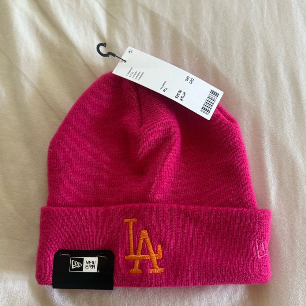 Pink LA Dodgers New Era Beanie